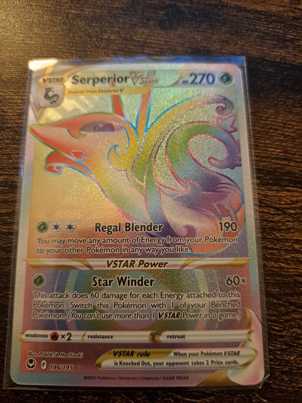 Serperior VSTAR 196/195 Pokémon Sword & Shield Silver Tempest 2022 Holo NM